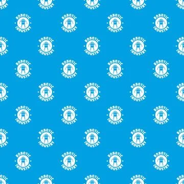 Robot machine pattern seamless blue Stock Illustration
