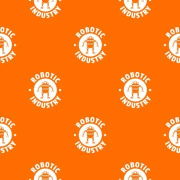 Robot machine pattern vector orange 스톡 일러스트