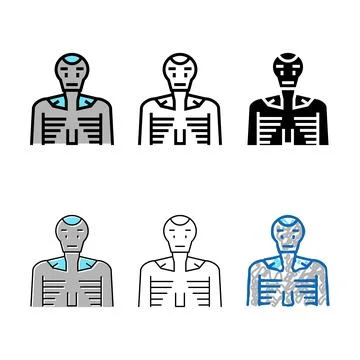 Robot machine range color icon vector イラスト素材