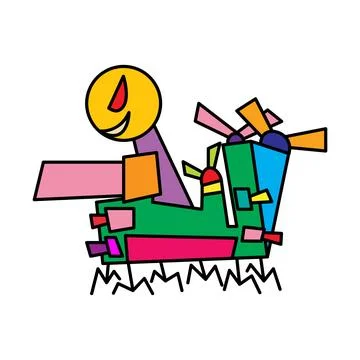 Robot machine smile icon cartoon colorful vector design on white background Stock Illustration