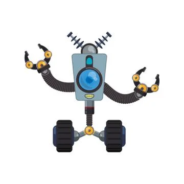 Robot machine technology 库存插图