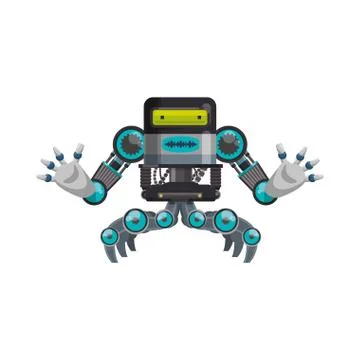 Robot machine technology 库存插图