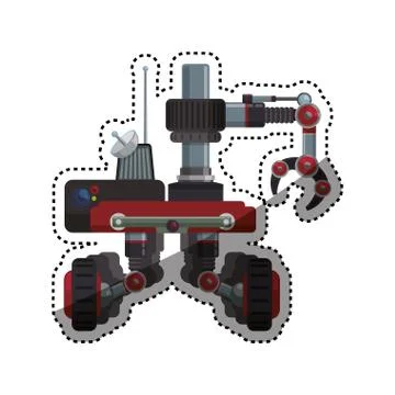 Robot machine technology 库存插图