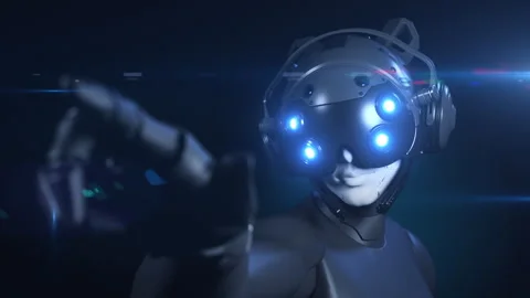 The robot makes an approving gesture with its index finger Stock-Footage 279553464