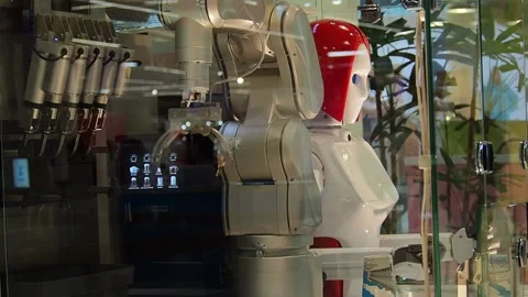 A robot that makes ice cream. New Technology. Stock Footage 170592774