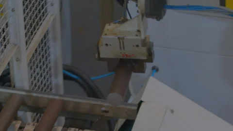 Robot making automaticly auto component spare parts in factory Stock Footage 255931834