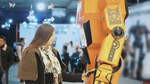 Robot in the mall. Stock Footage 82545118