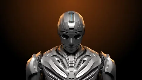 Robot man turns on Stock Footage 251748511