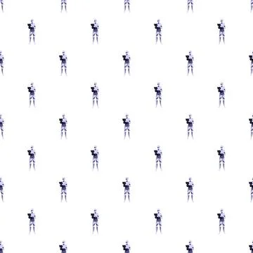 Robot manager pattern working with digital tablet Stock Illustration