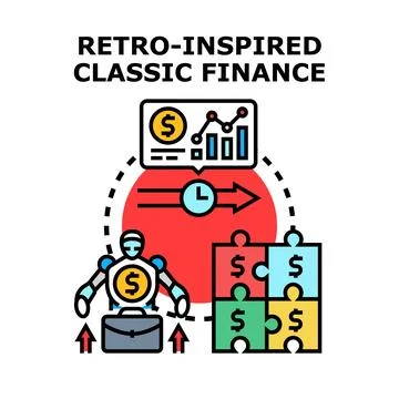 Robot managing financial data and business growth concept Stock Illustration