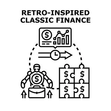 Robot managing financial data and business growth concept Stock Illustration