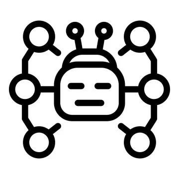 Robot managing global network connections and data flow Stock Illustration