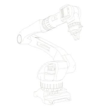 Robot manipulator. assembler or welder. Stock Illustration