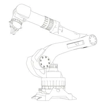 Robot manipulator. assembler or welder. Stockillustratie