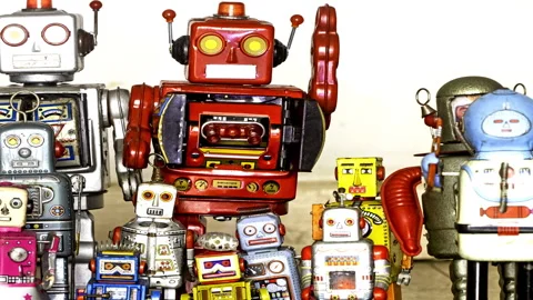 Robot march close up Stock Footage 312719125