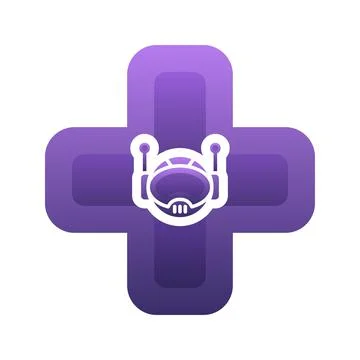 Robot medical gradient logo design template icon Stock Illustration
