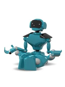 Robot meditating2 Stock Illustration