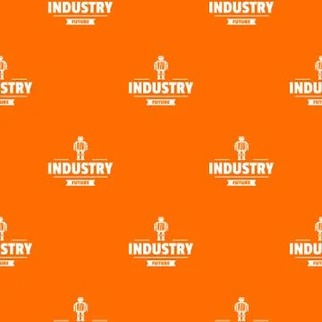 Robot metal pattern vector orange Illustrazione stock
