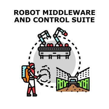 Robot middleware and control suite for automation solutions Illustrazione stock