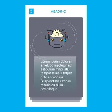 Robot mobile vertical banner design design. Vector Illustrazione stock