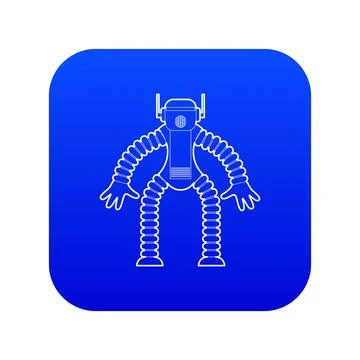 Robot monkey icon blue Stock Illustration