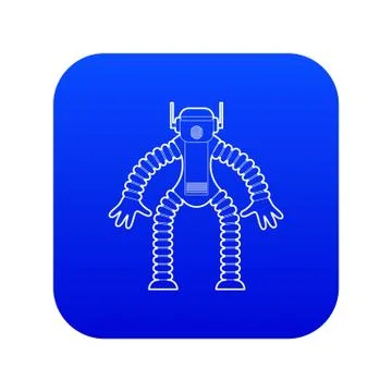 Robot monkey icon blue vector Stock Illustration