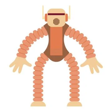 Robot monkey icon, cartoon style Stock Illustration