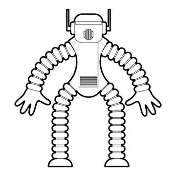 Robot monkey icon outline Stock Illustration