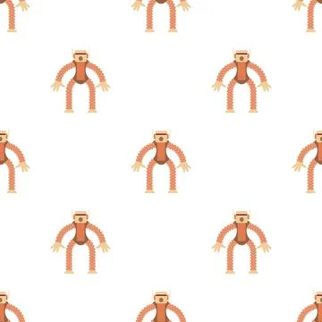 Robot monkey pattern seamless vector Stock Illustration