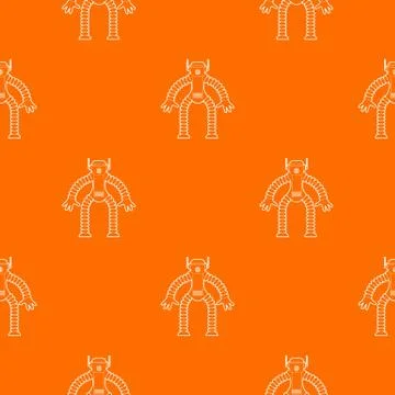 Robot monkey pattern vector orange Stock Illustration