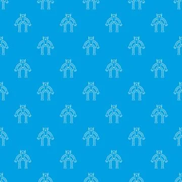 Robot monkey pattern vector seamless blue Illustrazione stock