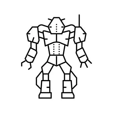 Robot monster line icon vector illustration Stock Illustration