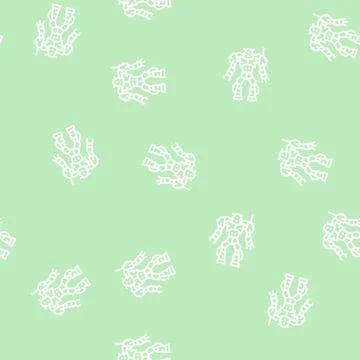 Robot monster line seamless pattern Illustrazione stock