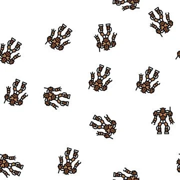 Robot monster vector seamless pattern Stock Illustration