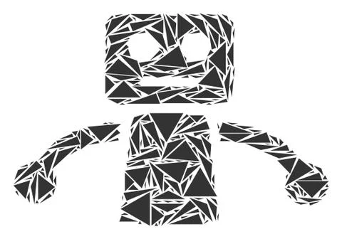 Robot Mosaic of Triangles Stock Illustration
