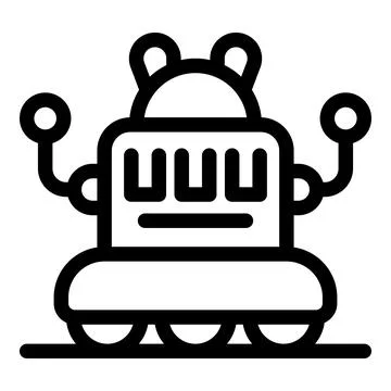 Robot moving on wheels with antenna on head Stock Illustration