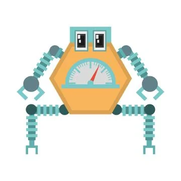Robot multi-task technology pincers arms Stock Illustration