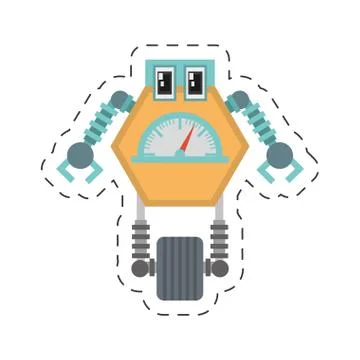 Robot multi-task technology pincers arms cutting line Stock Illustration