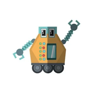 Robot multi-task technology shadow Stock Illustration