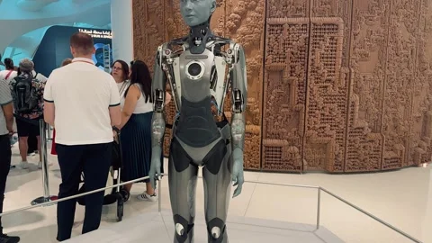 Robot in Museum Of Future 1 (Editorial) Video stock 328849535