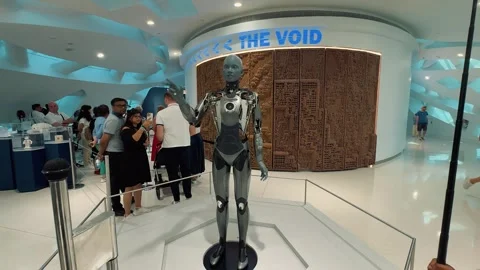 Robot in Museum Of Future 3 (Editorial) Video stock 328849537