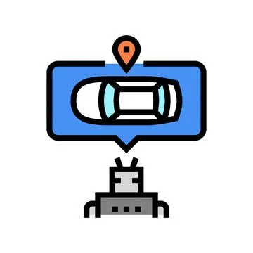 Robot navigation color icon vector illustration Stock Illustration