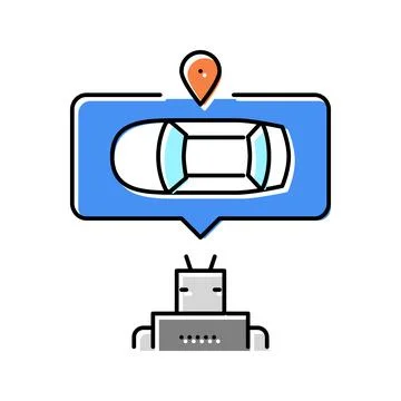 Robot navigation color icon vector illustration Stock Illustration