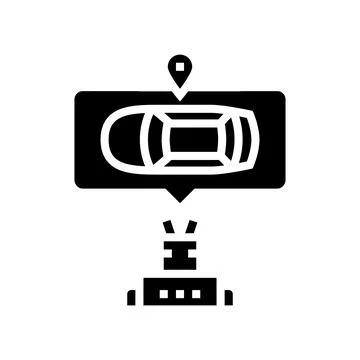 Robot navigation glyph icon vector illustration Stock Illustration