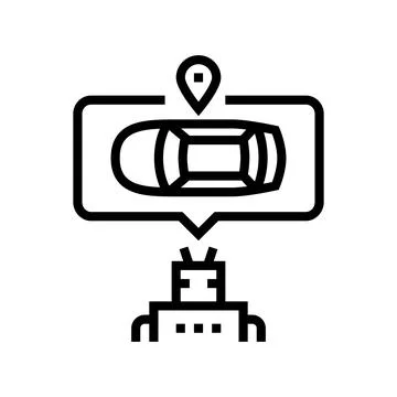 Robot navigation line icon vector illustration Stock Illustration