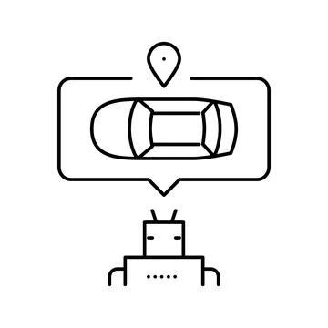 Robot navigation line icon vector illustration Stock Illustration