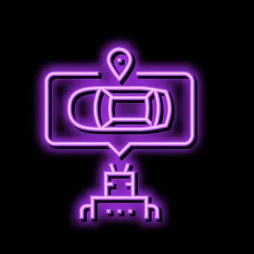 Robot navigation neon glow icon illustration Stock Illustration