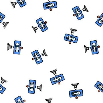 Robot navigation vector seamless pattern Stock Illustration