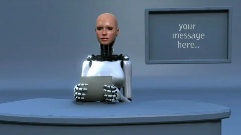 Robot newsreader Stock Footage 738726