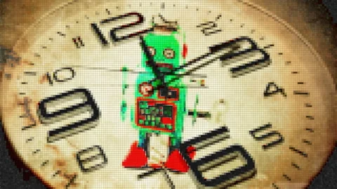 Robot nine to five digital Stock Footage 320508533
